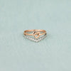 Knotted Heart Shape Inlaid Zircon Ring