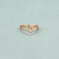 Knotted Heart Shape Inlaid Zircon Ring