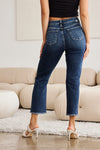 RFM Full Size Tummy Control Distressed High Waist Raw Hem Jeans