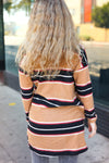 Casual Chic Taupe Hacci Stripe Pocketed Tunic/Dress