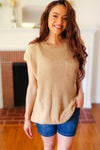 Best In Bold Taupe Dolman Ribbed Knit Sweater Top