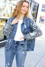 Give It Your All Denim Animal Distressed Jean Jacket