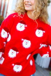 Santa Claus Sparkle Fuzzy Knit Sweater