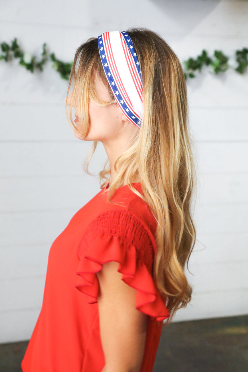Stars & Stripes Knit Twist Headband