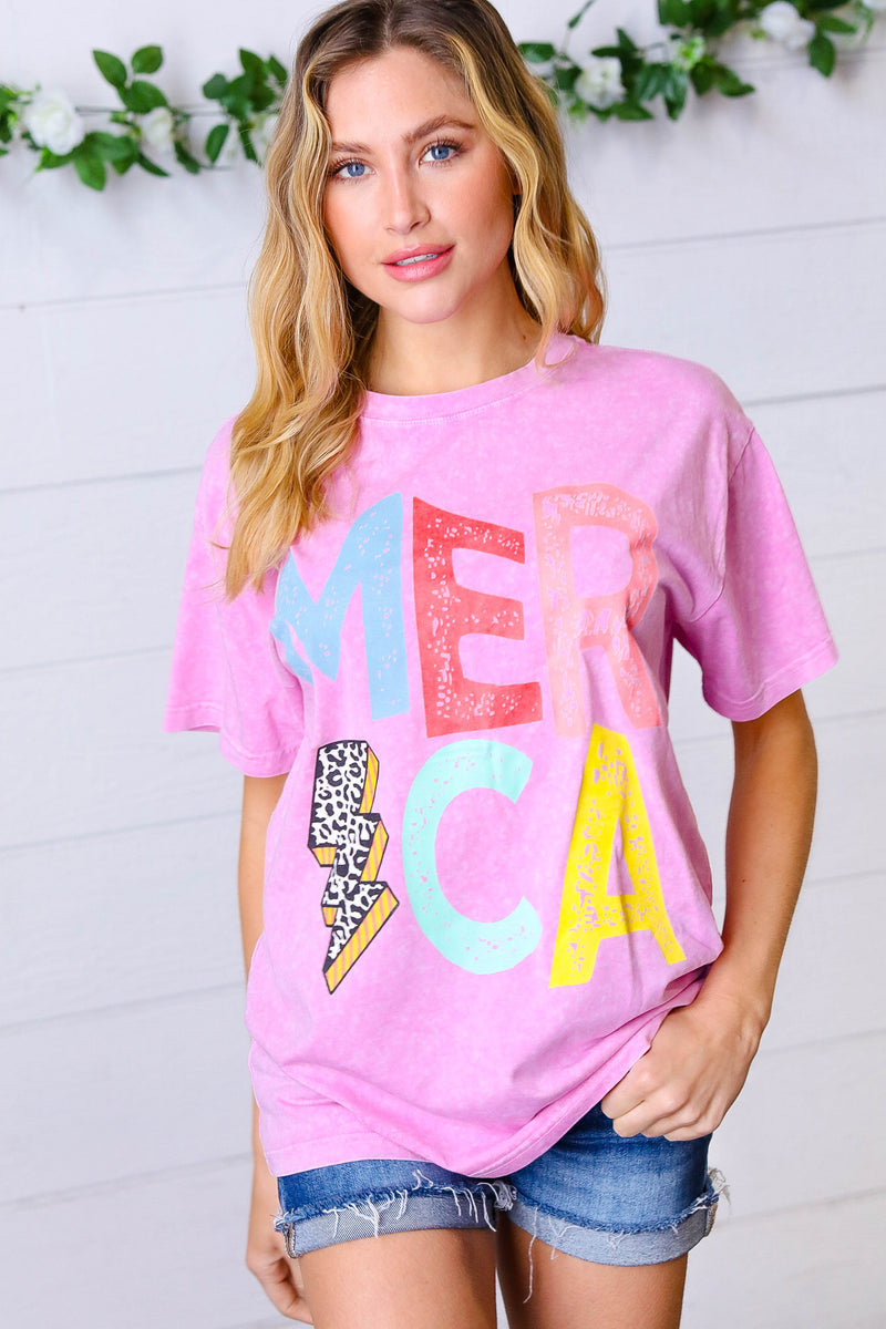 Hot Pink America Graphic Tee