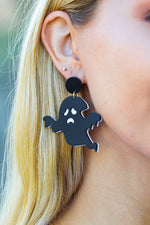 Halloween Black Ghost Acylic Dangle Earrings