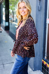 Black Floral Beaded Tie Peasant Woven Blouse