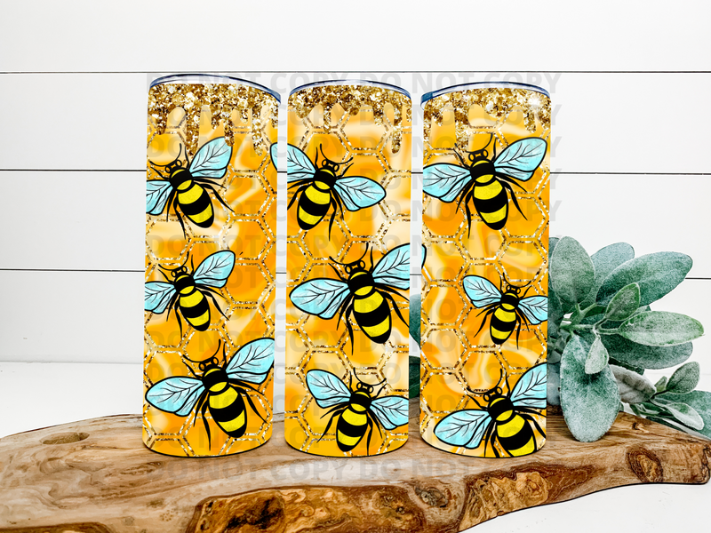 Bee Glitter Stainless Steel Tumbler