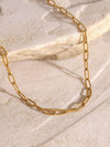 18K Gold-Plated Stainless Steel Double-Layered Necklace