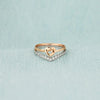 Knotted Heart Shape Inlaid Zircon Ring