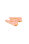 2 Pack Teardrop Hair Clip in Pink Shell