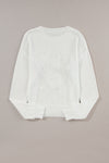 XOXO Round Neck Drop Shoulder Sweater