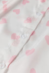 Heart Print Collared Neck Long Sleeve Shirt