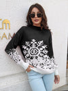 Snowflake Pattern Mock Neck Sweater