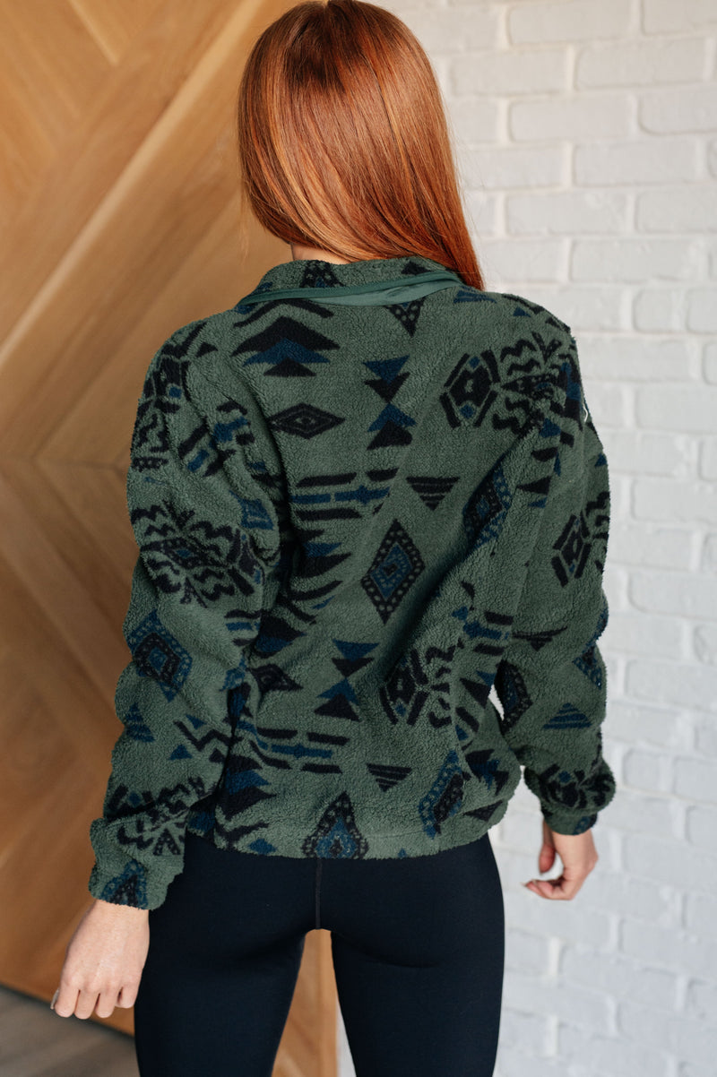 High Perspective Geometric Fleece Jacket