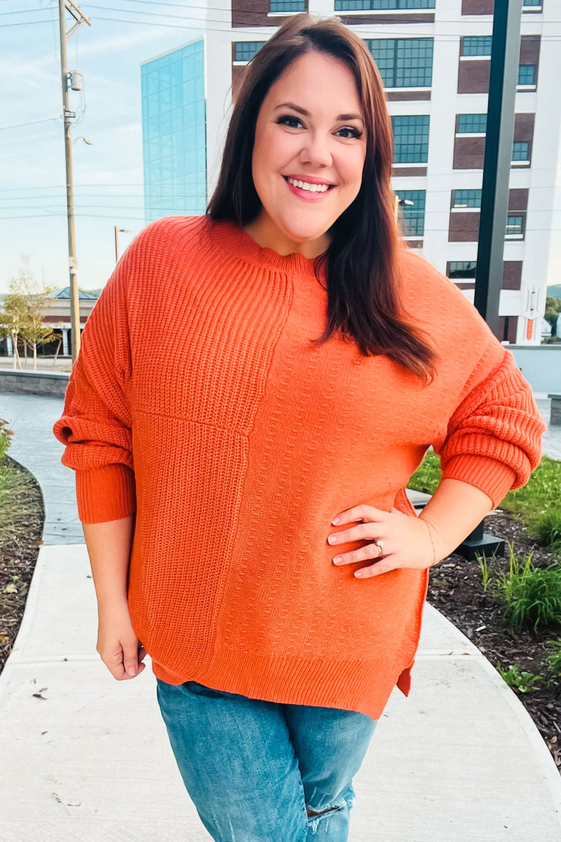 Autumn Vibes Pumpkin Asymmetrical Knit Sweater