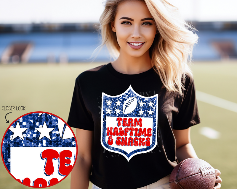 Team Halftime & Snacks - Faux Sequins - Tee