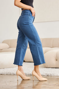 RFM Full Size Tummy Control High Waist Raw Hem Jeans