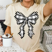 Traditional White Checker Bow - Tee