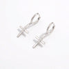 925 Sterling Silver Zircon Cross Earrings