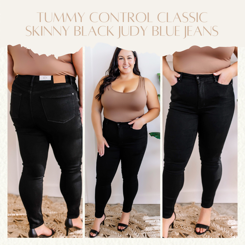 Tummy Control Classic Skinny Black Judy Blue Jeans