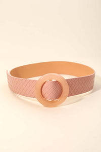 Buckle Me Beautiful Blush Faux Leather Belt