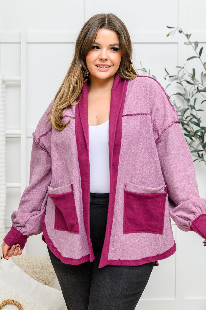 Two Hearts Jacket In Plum